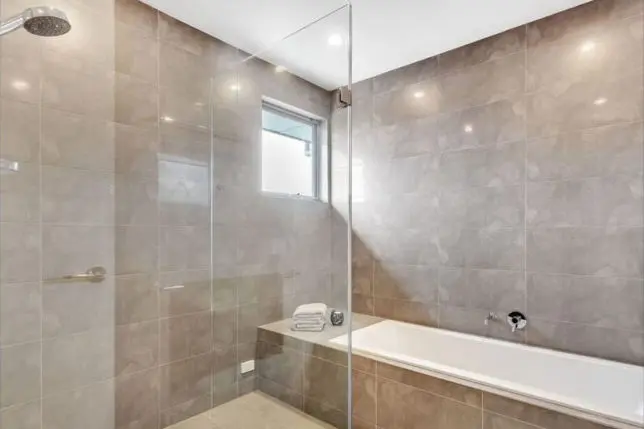 Inset bath with shower screen: Inset bath, Shower screen, Bathroom fixtures