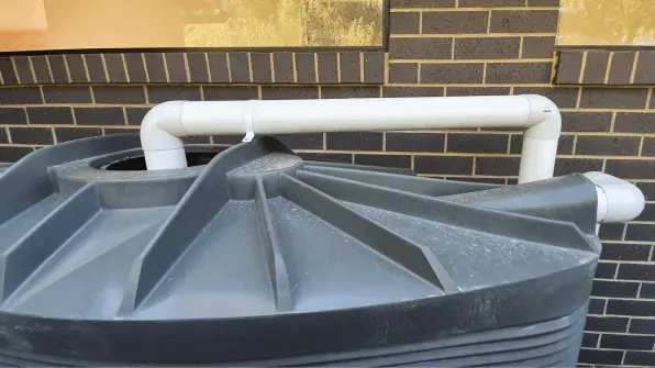 Rain Tank Overflow Diverter Installation: Water tank installation, Overflow diverter, Plumbing installation